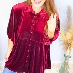 Velvet Wine Colored Top